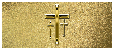 DNSEMP-L-517-GD-SH-GD Gold 3 Crosses Shimmer Gold